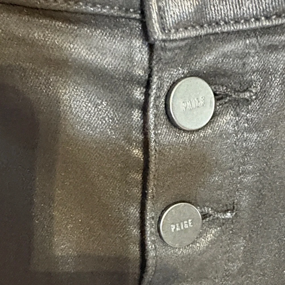 PAIGE Hoxten Ultra skinny Black shiny jeans size 28 like new - Picture 4 of 10
